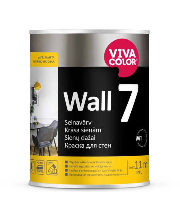 Vivacolor Wall 7 A Sienas krāsa, matēta 0.9L